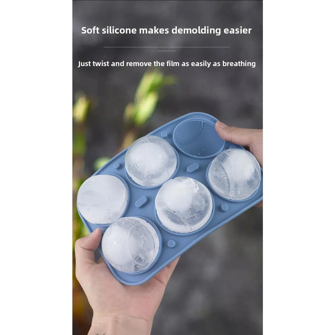 3D Baseball Stitch Ice Cube Mold: 6-Cavity Food-Grade Silicone Tray