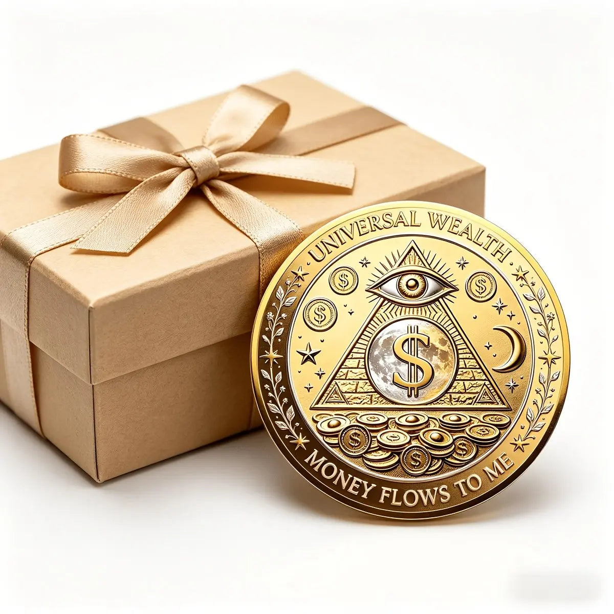 3D Wealth Prosperity Coin, All-Seeing Eye Collectible, Luck Charm, Portable Fortune, Ornaments