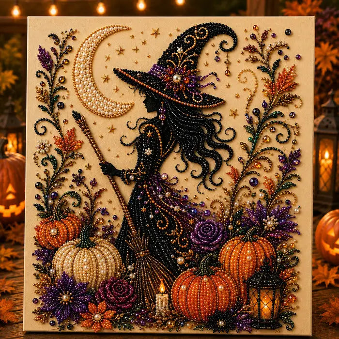 Kit de arte DIY de fantasmas de Halloween con perlas – Regalo de manualidades 3D espeluznante y bonito para la decoración del hogar en otoño