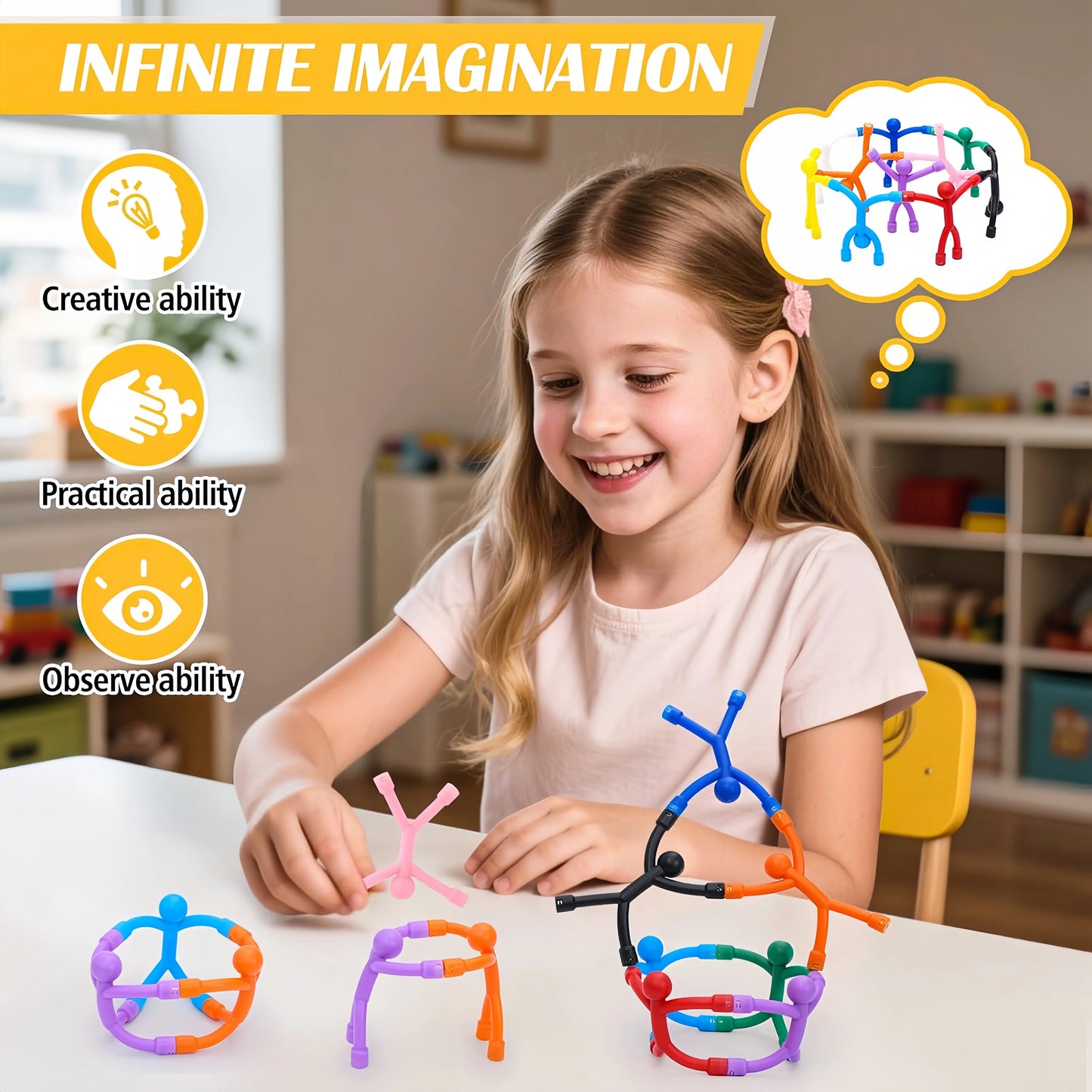 10pc Magnetic Fidget People Toys | Sensory Building Figures for ADHD & Stress Relief