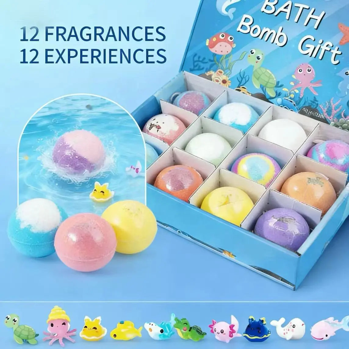 Kids Bath Bomb Gift Set with Inside Toys: 12-Pack Fun Easter & Birthday Gift
