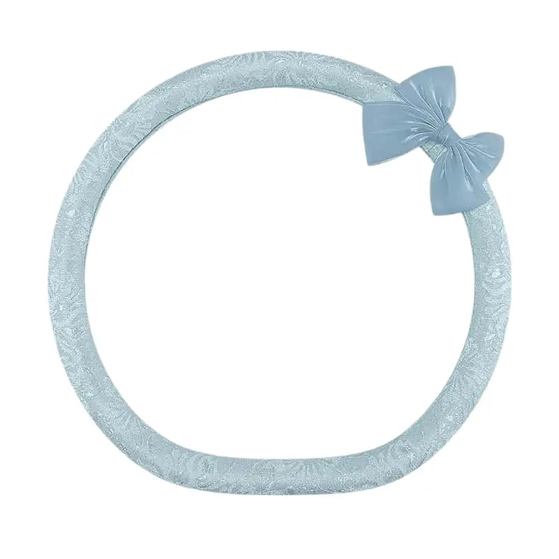 Lace Steering Wheel Cover 15 Inch Diameter Elegant Black with Large Cute Bow-knot Design Aesthetic Car Interior Decoration Non-Slip Universal Fit  for Women men