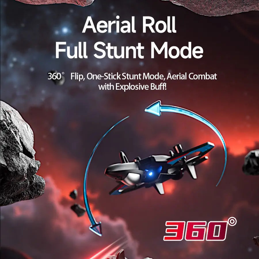 Remote Control Fighter Jet Toy, RC Fighter Jet, Indoor & Outdoor Stunt Flying, LED Lights, Perfect Gift for Ages 14+, Includes AAA Batteries #GLOBAL PICKS