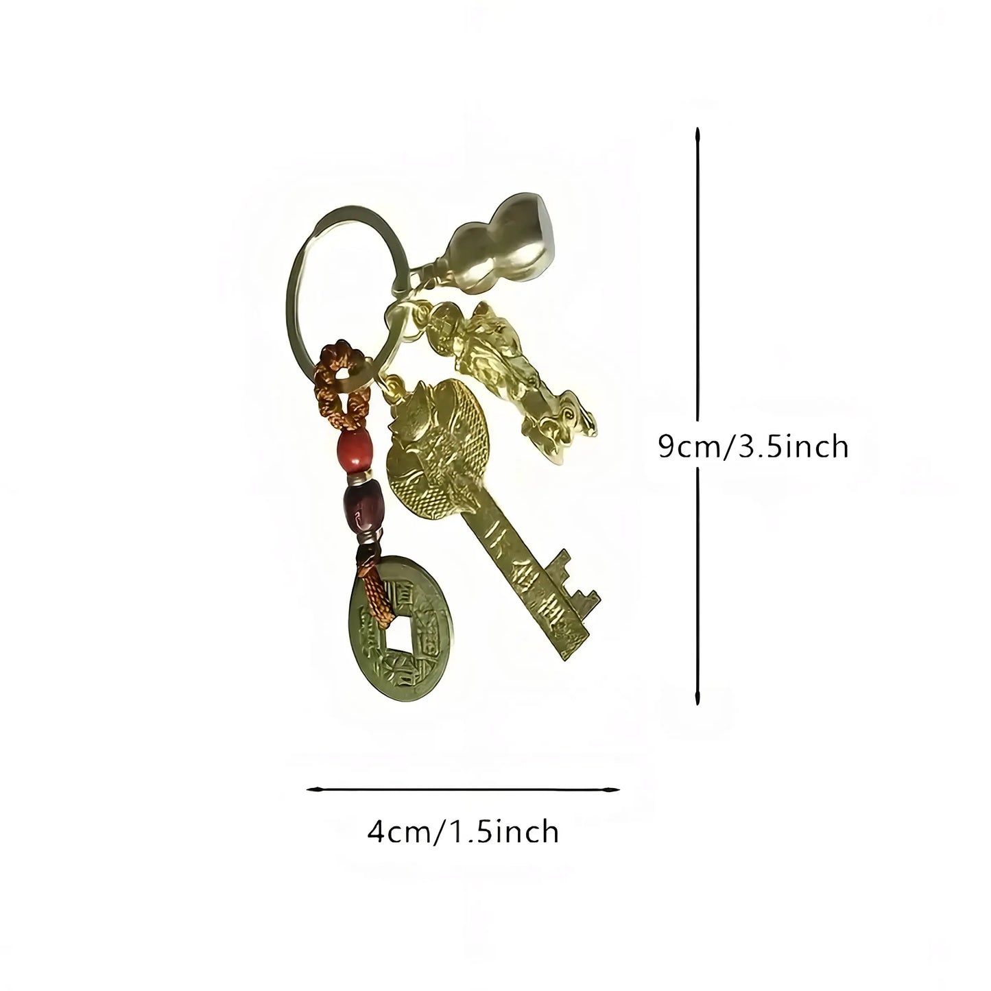 Feng Shui Five Blessings Set for Good Luck, Wealth, Health and Success, Charming Chinese Amulet Gift Bag, Feng Shui Ornament for Various Occasions, Decor, Decoration Items