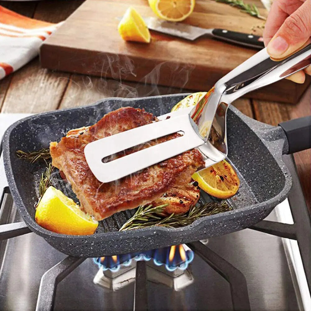 Stainless Steel Steak Tongs – Multi-Purpose BBQ Meat Clip & Kitchen Serving Tool