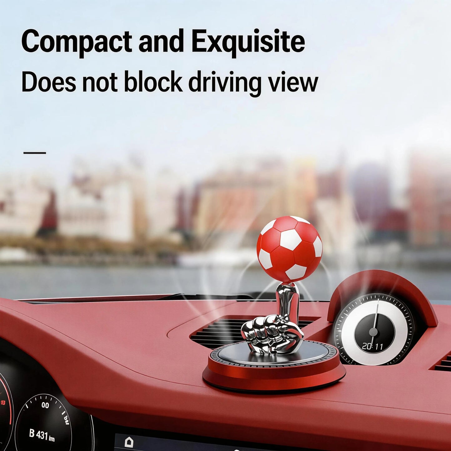 Solar-Powered Football-Shaped Fragrance Diffuser | Car Ornament & Air Freshener  | Stylish Car Interior Accessory | Dual-Use Car & Home Air Purifier | Dashboard Football Commemorative Gift