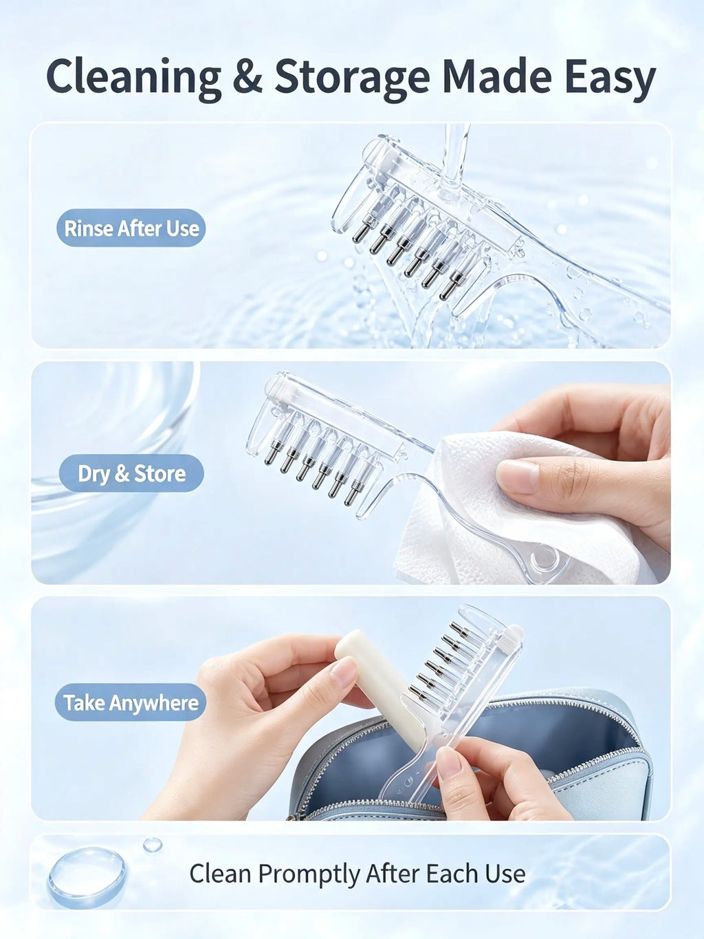 Scalp Liquid Applicator Comb – Refillable Hair Root Oil Massager for Hair Treatment