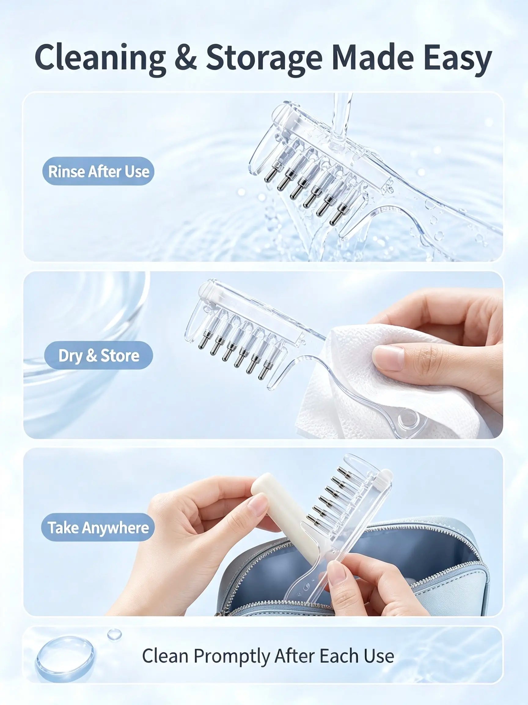 Scalp Liquid Applicator Comb – Refillable Hair Root Oil Massager for Hair Treatment