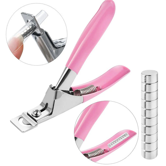 Professional U-Shaped Nail Clipper Kit with 10 Nail Measuring Magnets