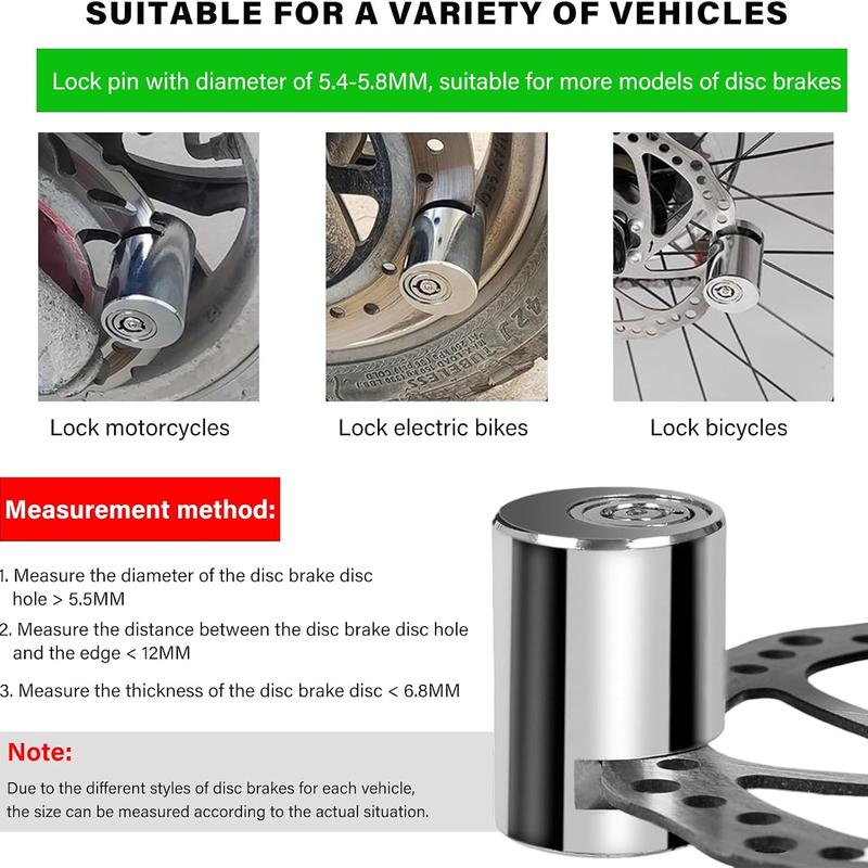 Anti-Theft Alloy Steel Motorcycle Disc Brake Lock with 2 Keys for Electric & Mountain Bikes