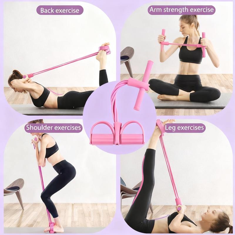 Portable Home Gym Pedal Puller - 6-Tube Resistance Band for Abdominal, Leg & Arm Training