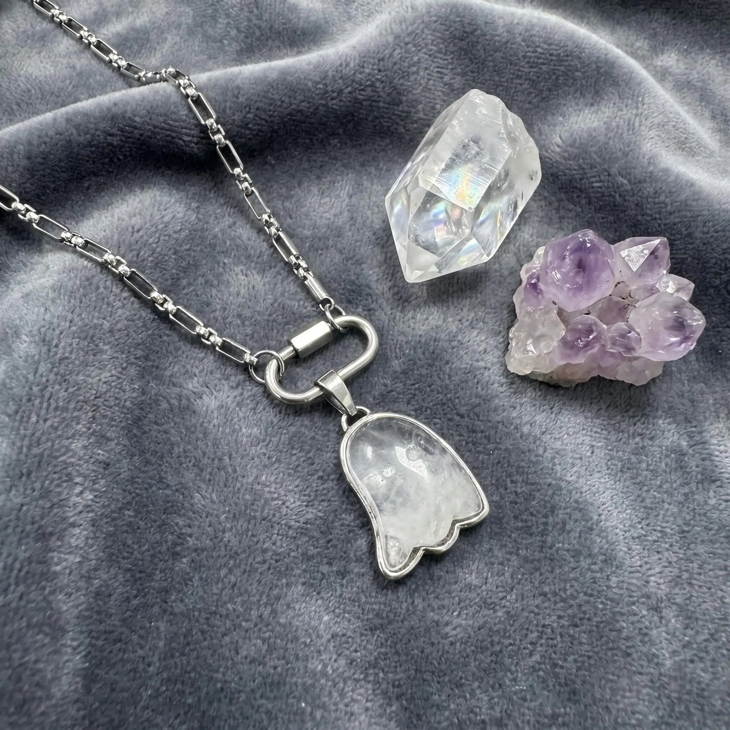 Crystal Ghost Pendant Necklace – Gothic Witchy Jewelry