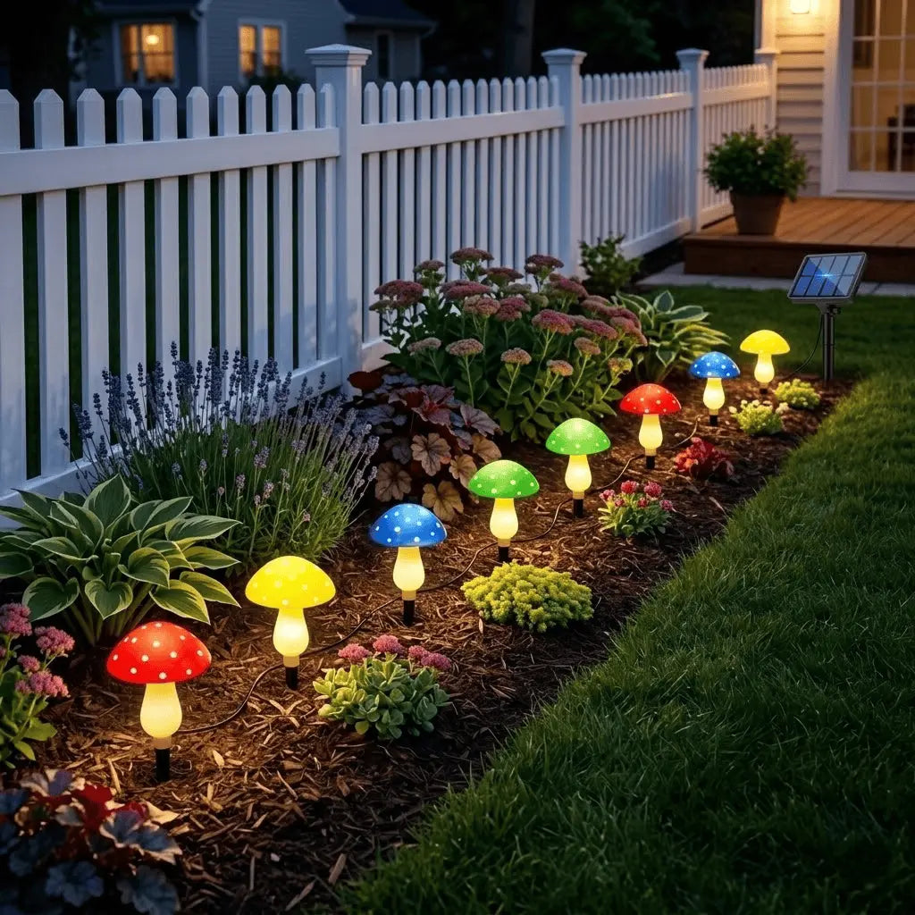 Solar Powered Mushroom Shaped Garden Light 1 Set Outdoor Decorative Lamp Solar Garden Ambient LED Light for Yard Patio Path Solar Landscape Lights Outdoor Pathway Lighting copper decoration
