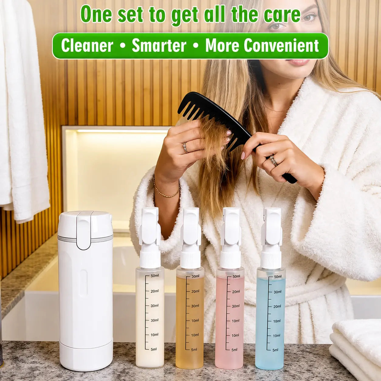 4-in-1 Travel Toiletry Dispenser Bottle – Leakproof Refillable Travel Container