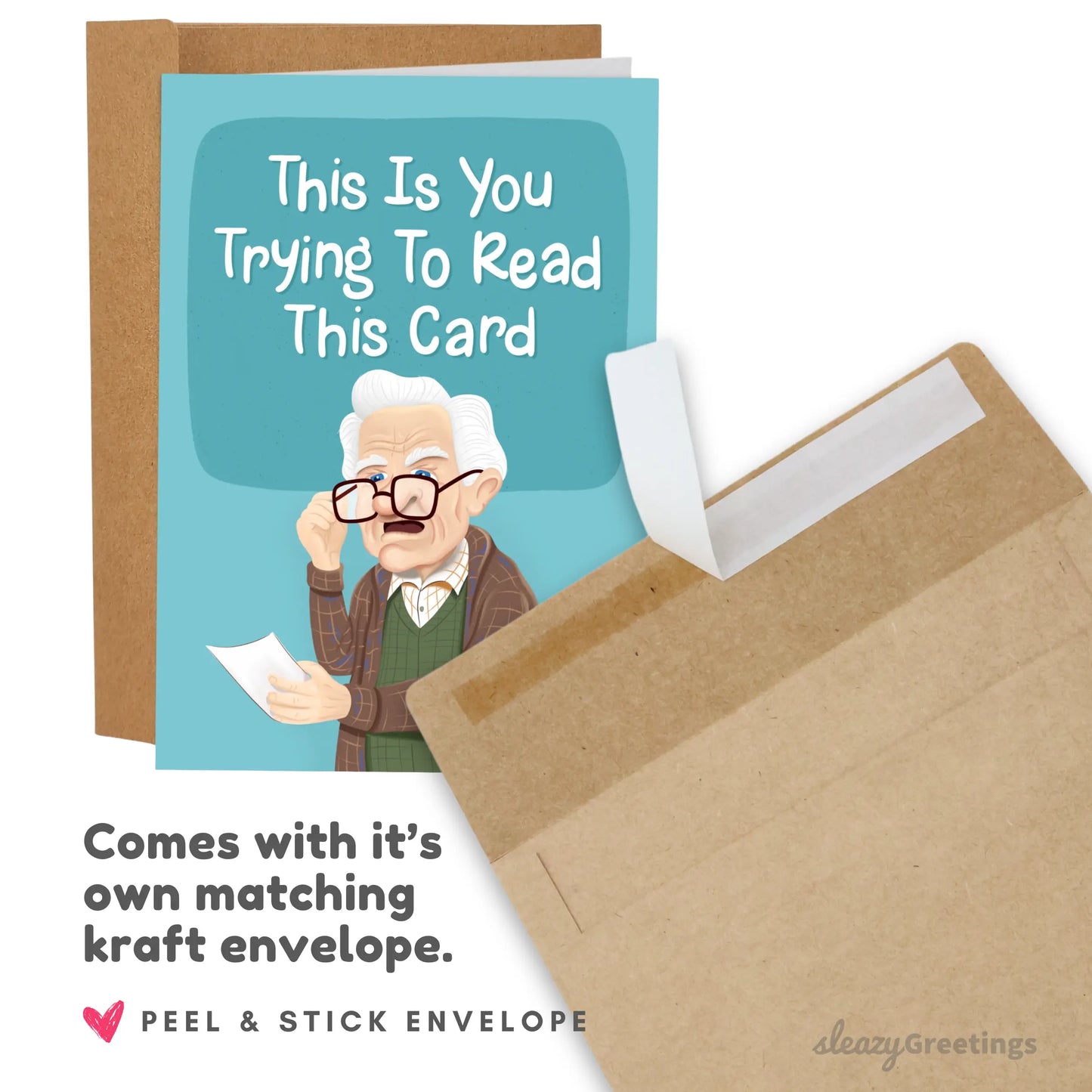 Funny Father's Day Card - 5x7 Inch Hand-Drawn Greeting Card with Envelope