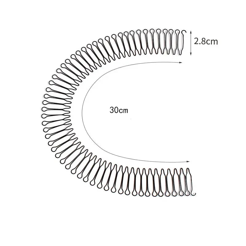 U Shape Hair Finishing Fixer Comb, 3 Pieces Bobby Bangs Holder Styling Tool Stretchable Hair Pin U Shape Wavy Comb Clips Spring Headband Circle Styling Black Pins Bun Hairpins for Women Girl