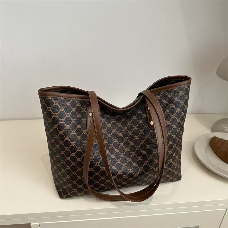 Women's Elegant Geometric Pattern Stylish Tote Bag, Fashionable Large Capacity Shoulder Bag for Women, Casual Trendy Versatile High-quality Daily Commuting Bag, Daily Commuter Bag, Fashionable Patterned Bag, Fashionable Bags