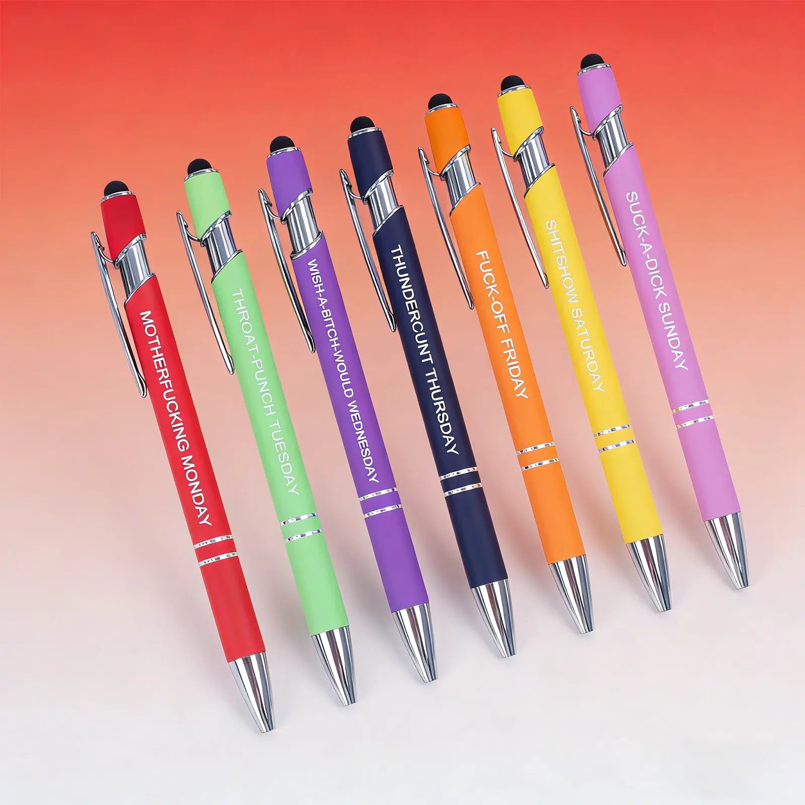 7PCS Funny Sarcastic Quote Ballpoint Pen Set – Relatable Office Humor Pens, Smooth Writing Black Ink, Cute Desk Accessories, Funny Coworker Gifts, Office Supplies for Work, School & Home