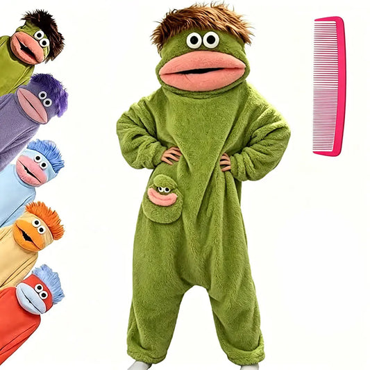 Msrlassn Cute Monster Pajamas Wearable Blanket Hoodie for Women Men, Oversize Soft Warm Cozy Pullover Home Loungewear Funny Pajamas Onesie, Father's Day Gift Perfect for Home Party Costume Halloween, One Size for Women Men