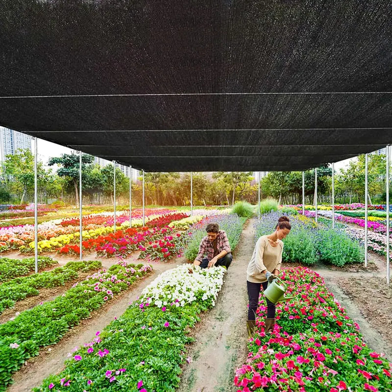 90% Blackout UV-Resistant Mesh Shade Cloth - 10x13ft (Black)