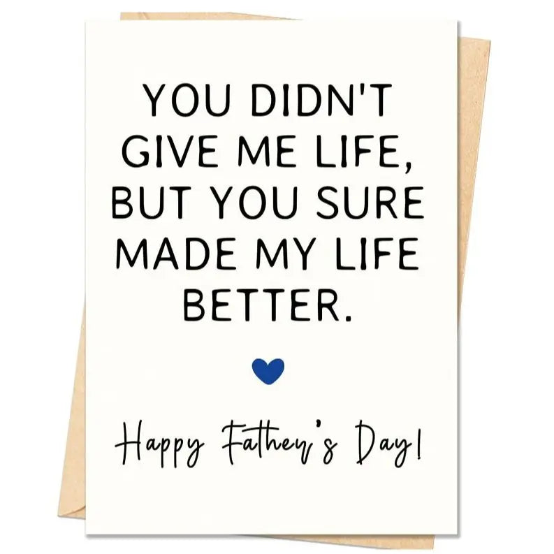Step Dad & Bonus Dad Emotional Father’s Day Appreciation Card with Envelope
