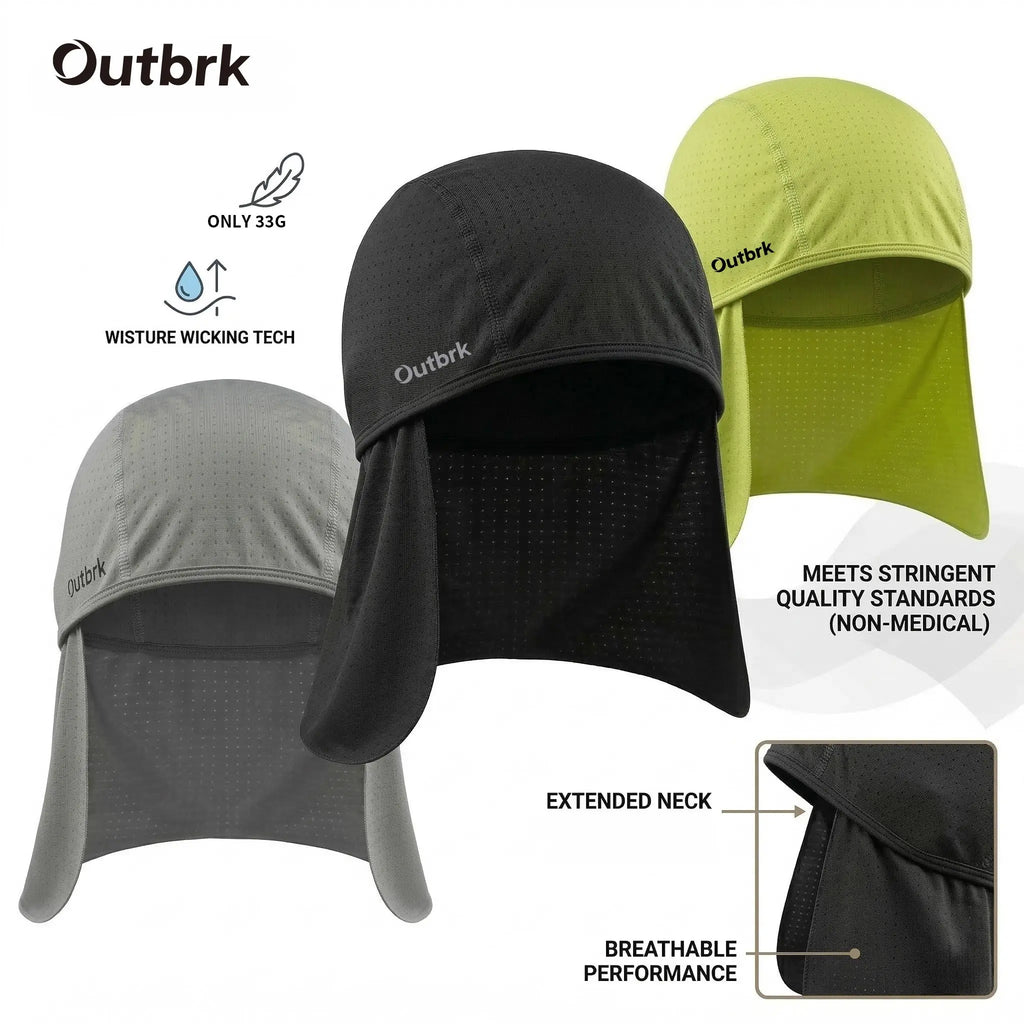 Quick-Dry Cooling Skull Cap with Neck Shade, Sweat-Wicking Sun Protection Headwear for Fishing, Hiking & Outdoor Work