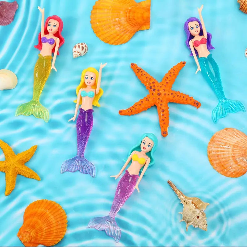 4 Counts Colorful Mermaid Dive Bath Toys, Fun Pool Swimming Game Set for Boys, Girls, Teens and Adults, Ideal for Pool Parties, Swimming Pool Sets