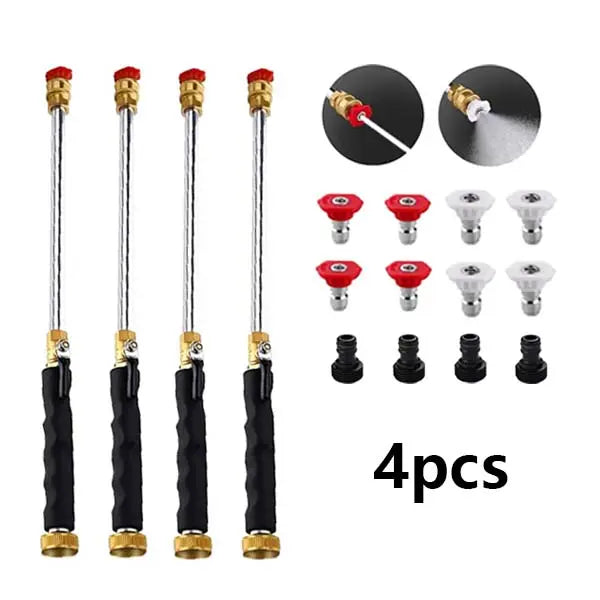 Hydro Jet Power Washer Wand | High Pressure Hose Nozzle with 2 Tips