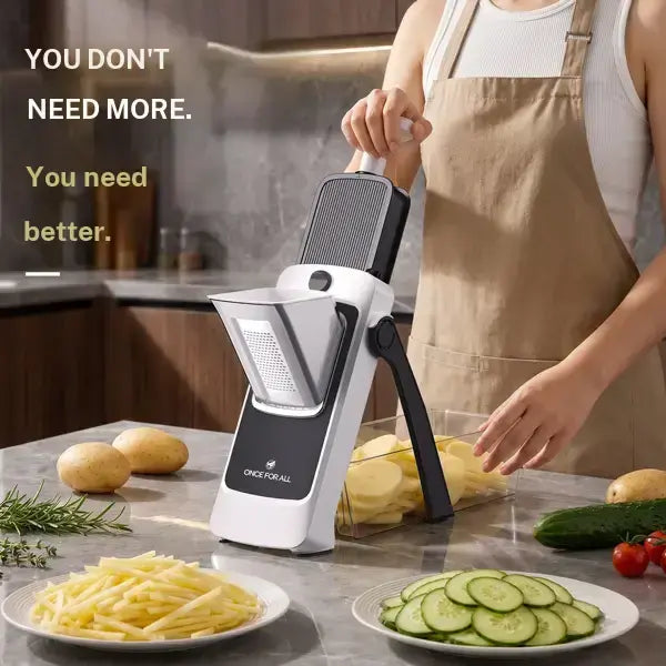 Adjustable Vegetable Slicer with Food Container – Safe Kitchen Mandoline