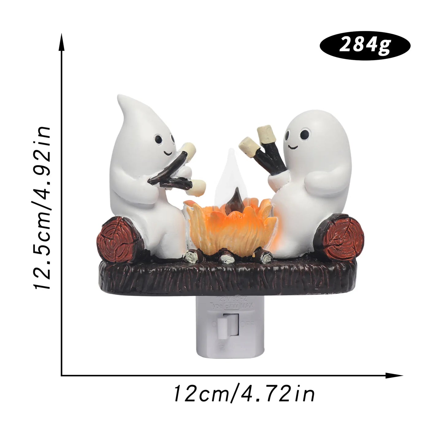 Ghosts Campfire Night Light – Plug-in Flicker Flame LED Wall Lamp