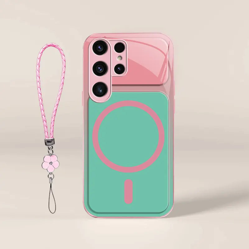 Dopamine Color Block Magnetic Phone Case for Samsung Galaxy S26 Ultra – Full Camera Protection & Shockproof Cover