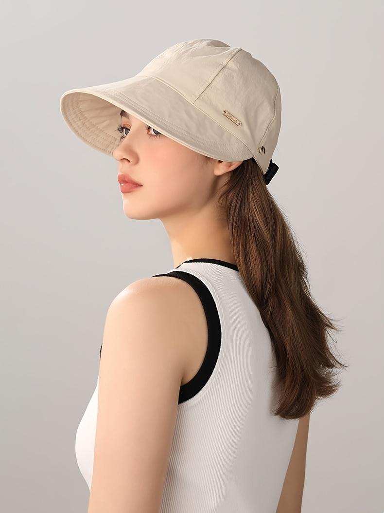 1/2/4 Pack Women's Wide Brim Sun Visor Hat - UPF 50+ Open Top Cap for Ponytails, Golf, and Beach