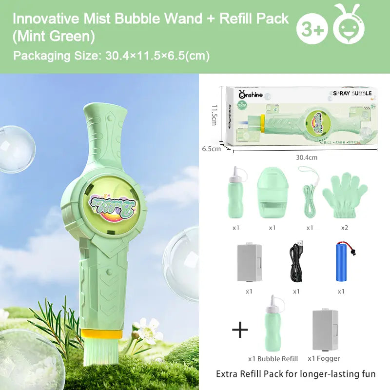 Mist Bubble Machine for Kids – Elastic Bubble Fog Wand, Smoke Bubble Sword, Interactive STEM Toy with Lights & Music, Parent-Child Fun, Outdoor Summer Play, Birthday Gift for Boys & Girls