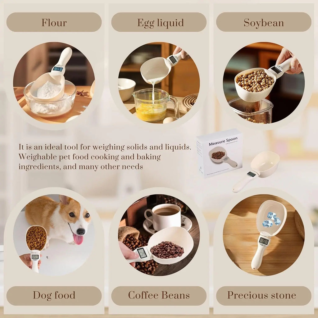 Digital Food Measuring Scoop Scale – Smart Electronic Spoon Scale for Kitchen & Baking
