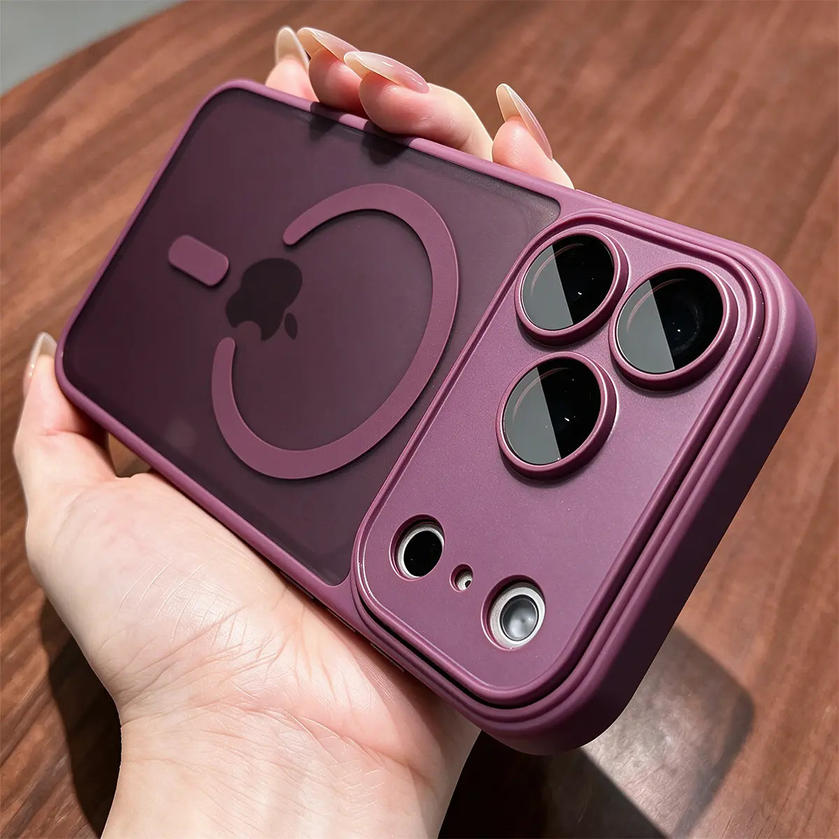 Luxury Matte Translucent Magnetic MagSafe Phone Case with Lens Protector for iPhone 18 Pro MaxV