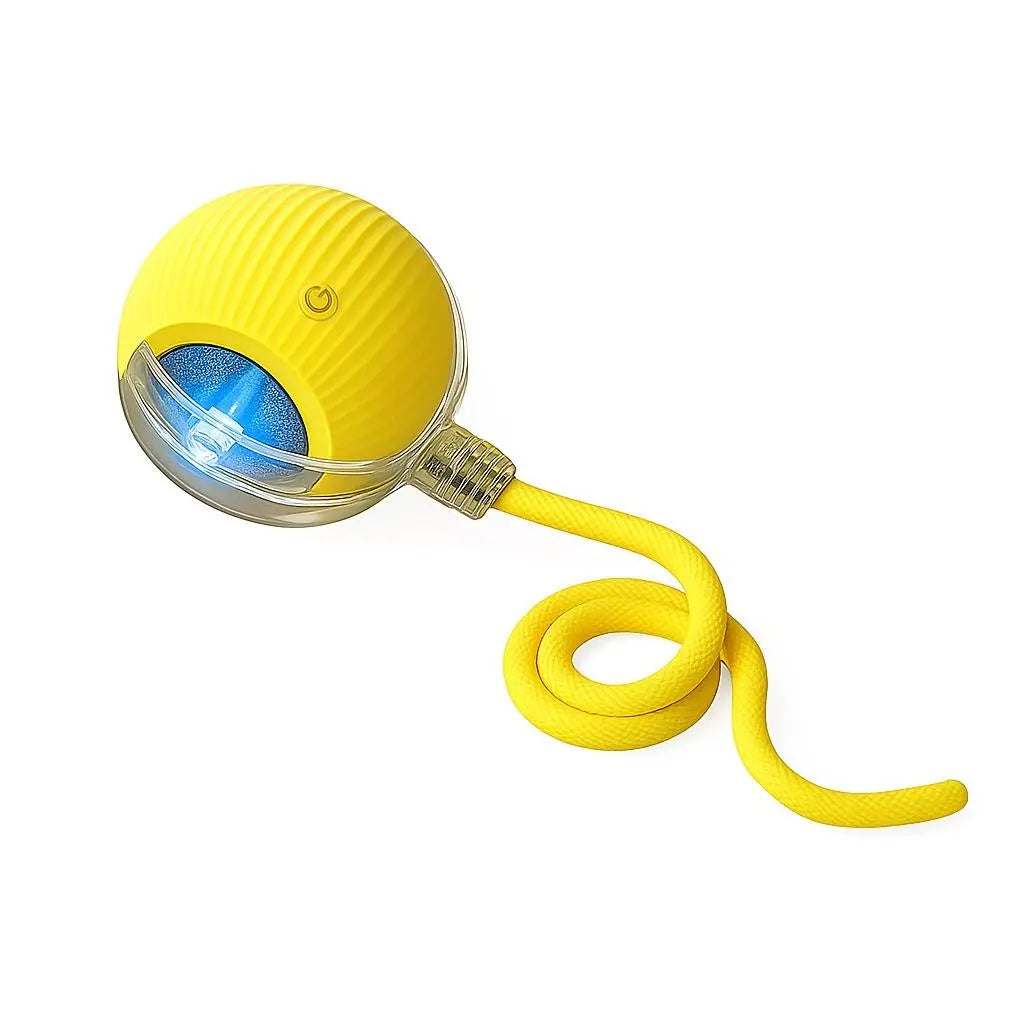 Mizusu Interactive Pet Rolling Ball Toy with 2 Replaceable Tails, Automatic Dog & Cat Teaser Toy