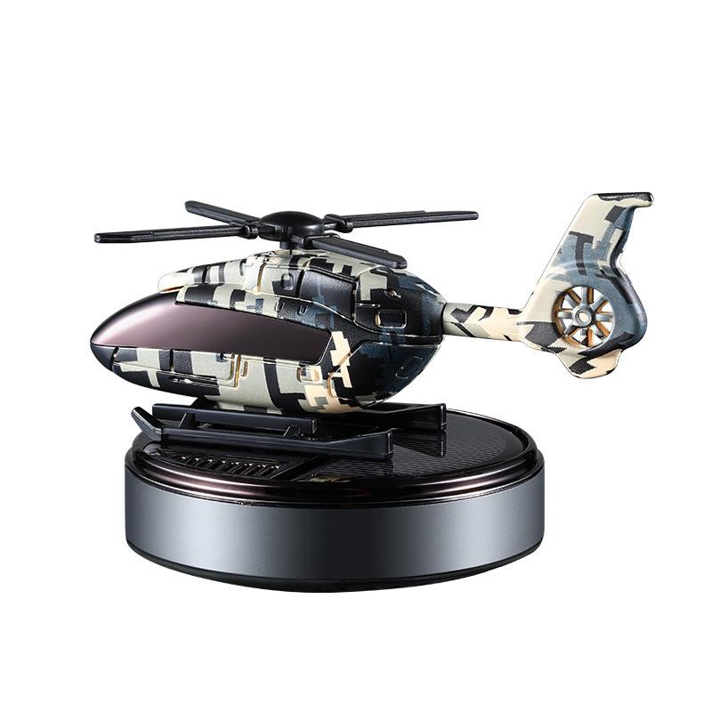 Solar-Powered Rotating Helicopter Aluminum Alloy Car Aromatherapy Diffuser