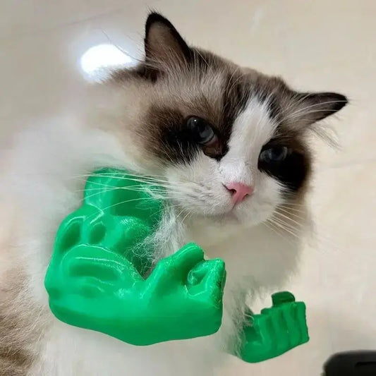Cat neck-hanging fist toy pendant, funny gadget, cat pet muscle arm model
