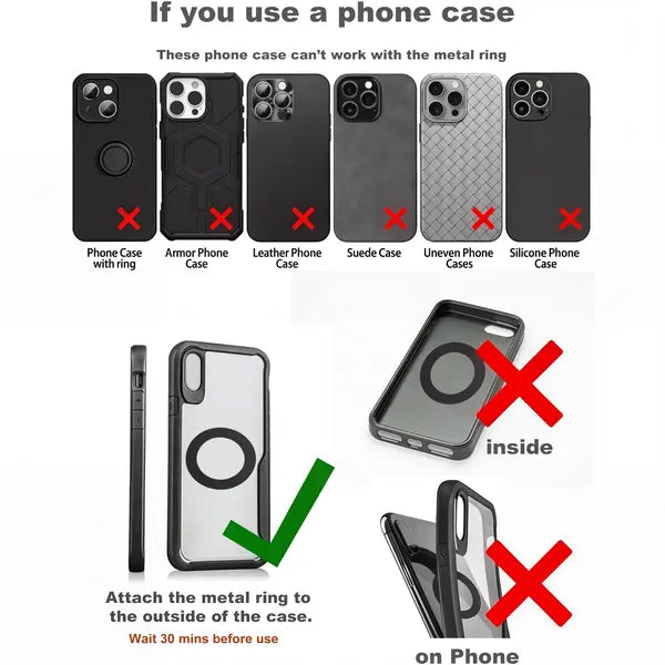 Universal Magnetic Phone Mount: Vacuum Suction & Foldable Design
