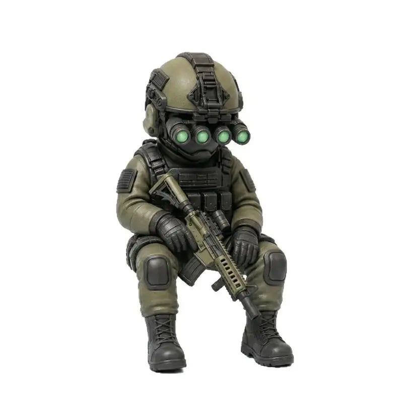 Mini Hardcore Tactical Special Forces Figure – Night Vision Military Desk Decor