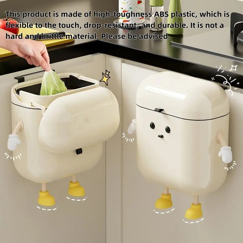 UFORU 12L Wall Mounted Trash Can with Lid, Hanging Leakproof Waste Bin for Kitchen, Bathroom, Bedroom, Office, Laundry Room & RV