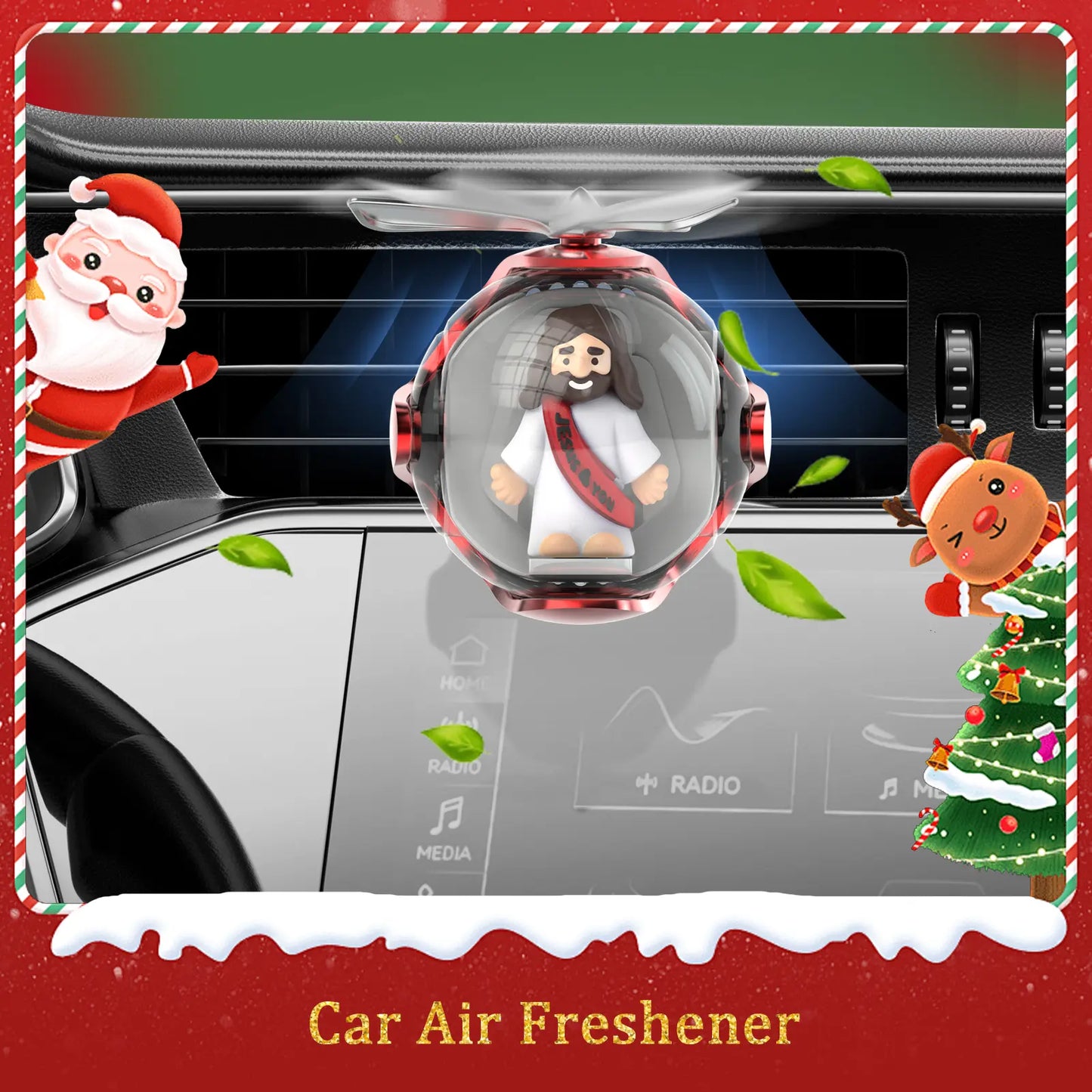 Jesus Loves You Car Air Freshener – Long-Lasting Christian Car Diffuser with Fragrance Refill