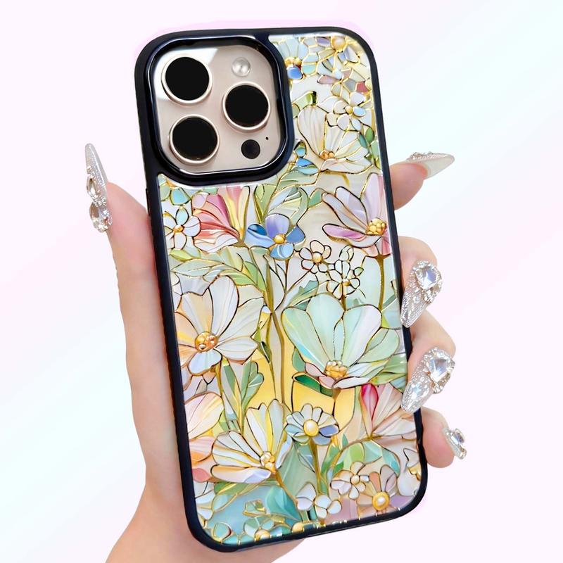 Stained Glass Inspired Floral MagSafe Phone Case for iPhone 18 Pro Max