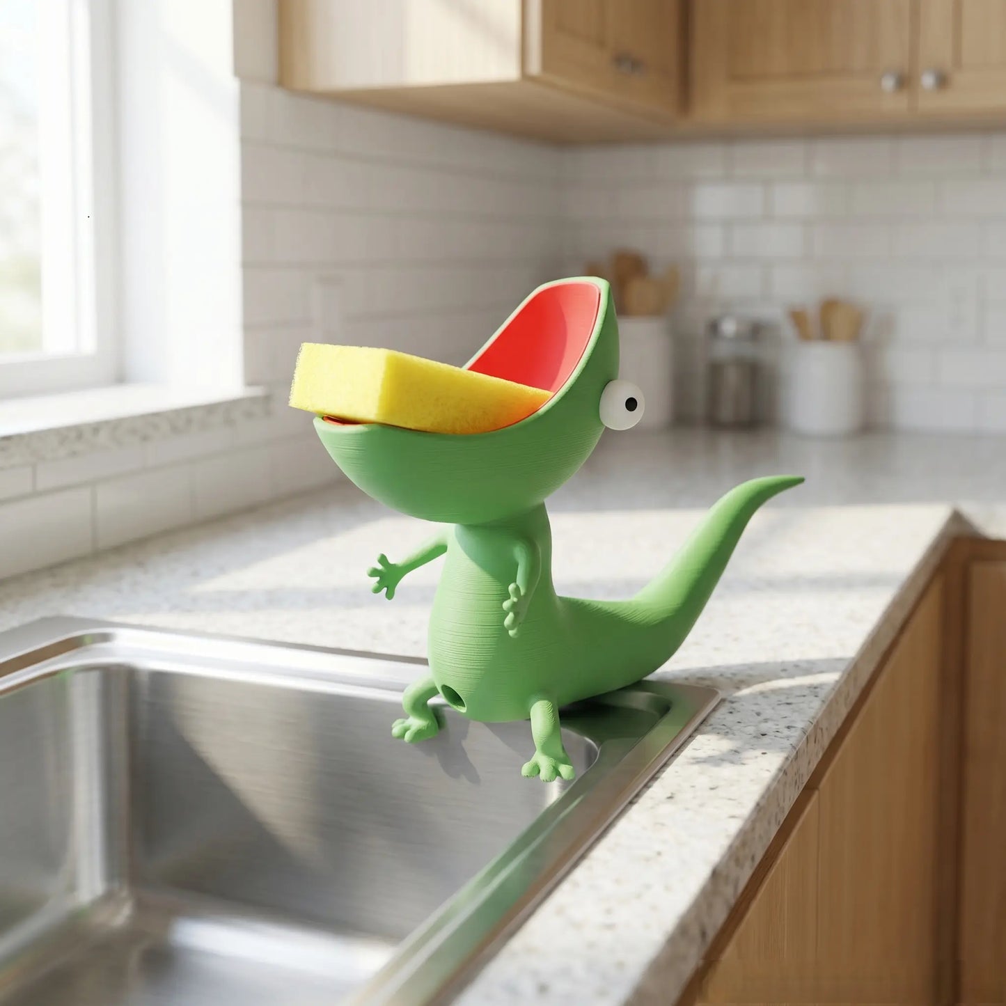 Cute Lizard Soap Holder – Multifunctional Sponge, Jewelry & Key Holder for Bathroom and Kitchen