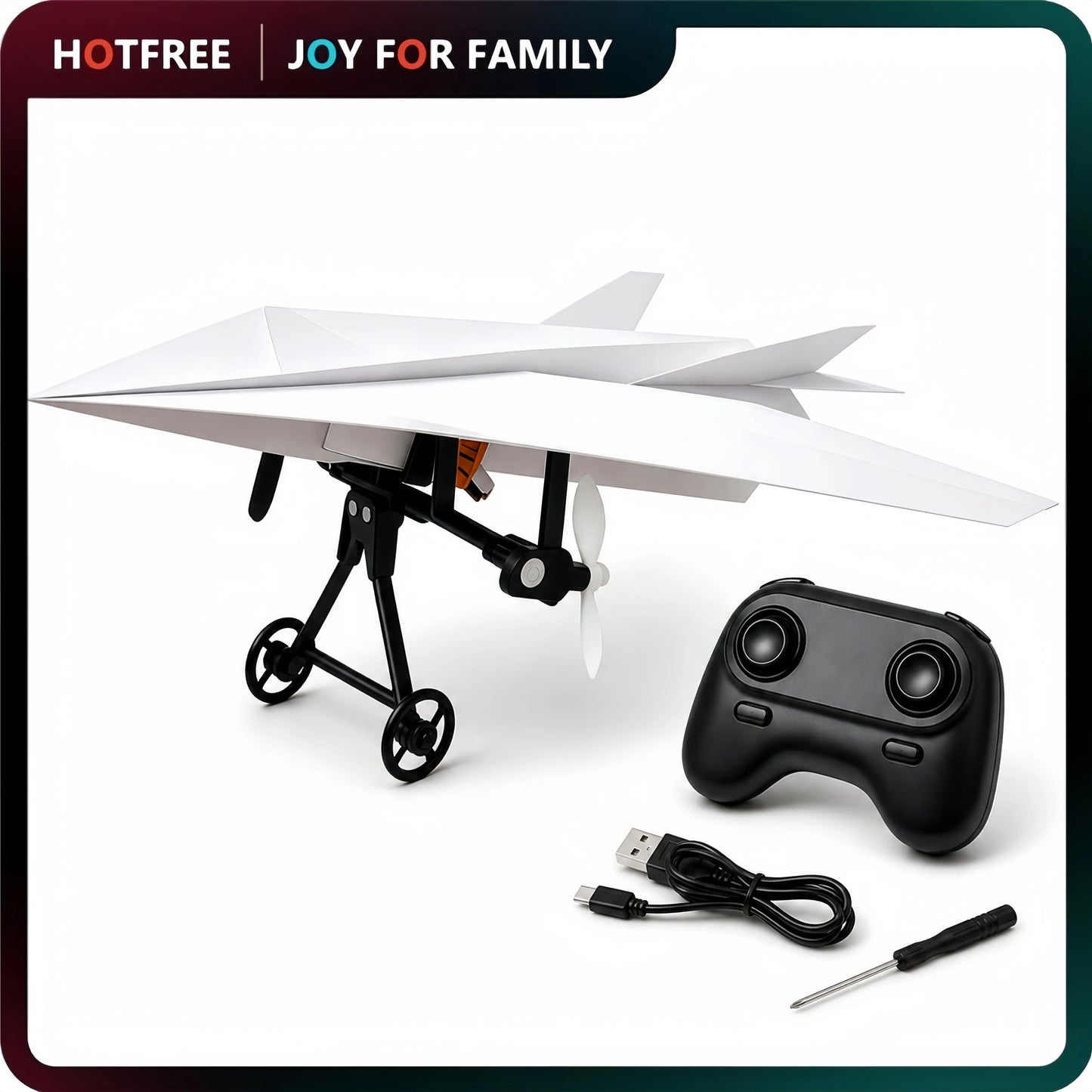 SkyCraft RC Paper Airplane Kit with Gyro Stabilizer and Remote Control