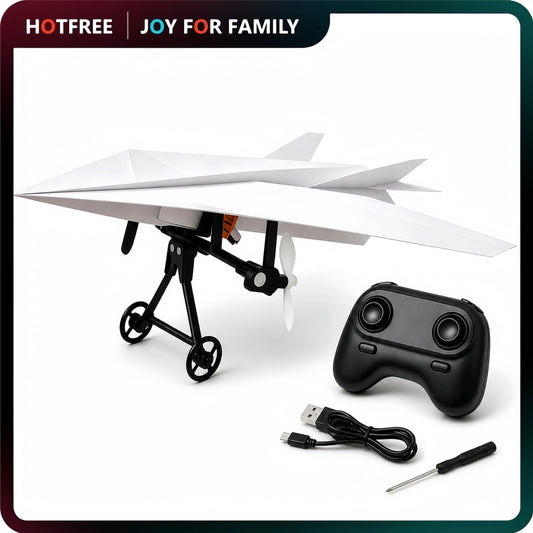 SkyCraft RC Paper Airplane Kit with Gyro Stabilizer and Remote Control