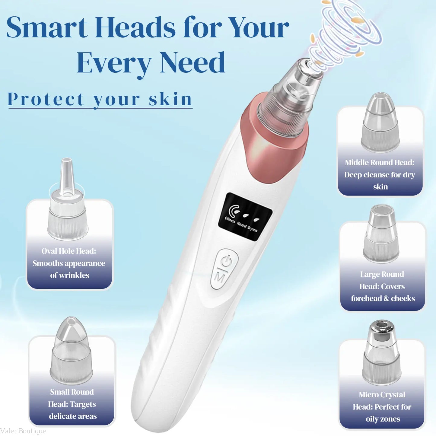 Electric Blackhead Remover – USB Pore Vacuum Facial Cleaner