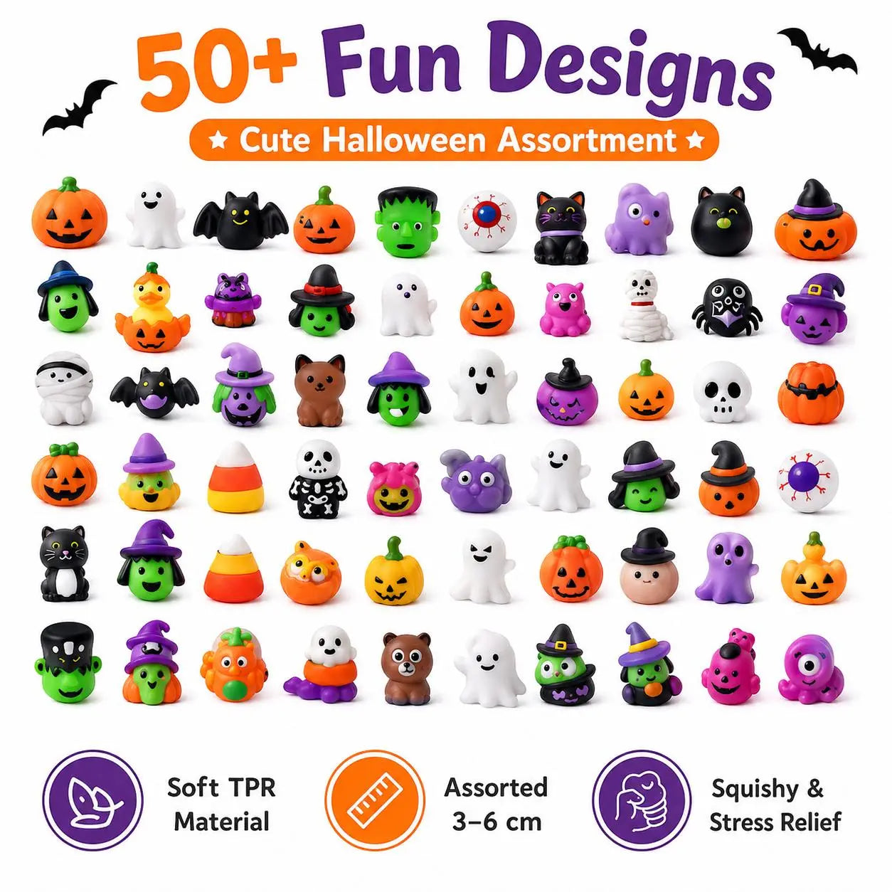 Halloween Mochi Squishies Kit – Mini Spooky Party Favors & Trick-or-Treat Bag Fillers