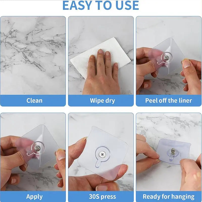 BUY 10 GET 10 FREE  20PCS Adhesive Frame Hooks Wall Mount Self-Adhesive Hooks Suitable for Bathroom and Kitchen Decoration