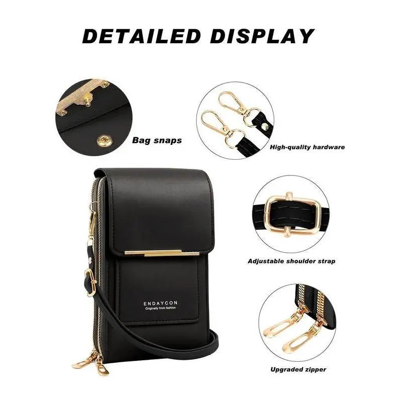 2026 Trendy Minimalist Elegant Women's Touchscreen Crossbody Phone Wallet - Multi-Card Slots & Coin Pouch | Adjustable Strap Water-Resistant | Shopping/Travel Multiple Colors Must-Have